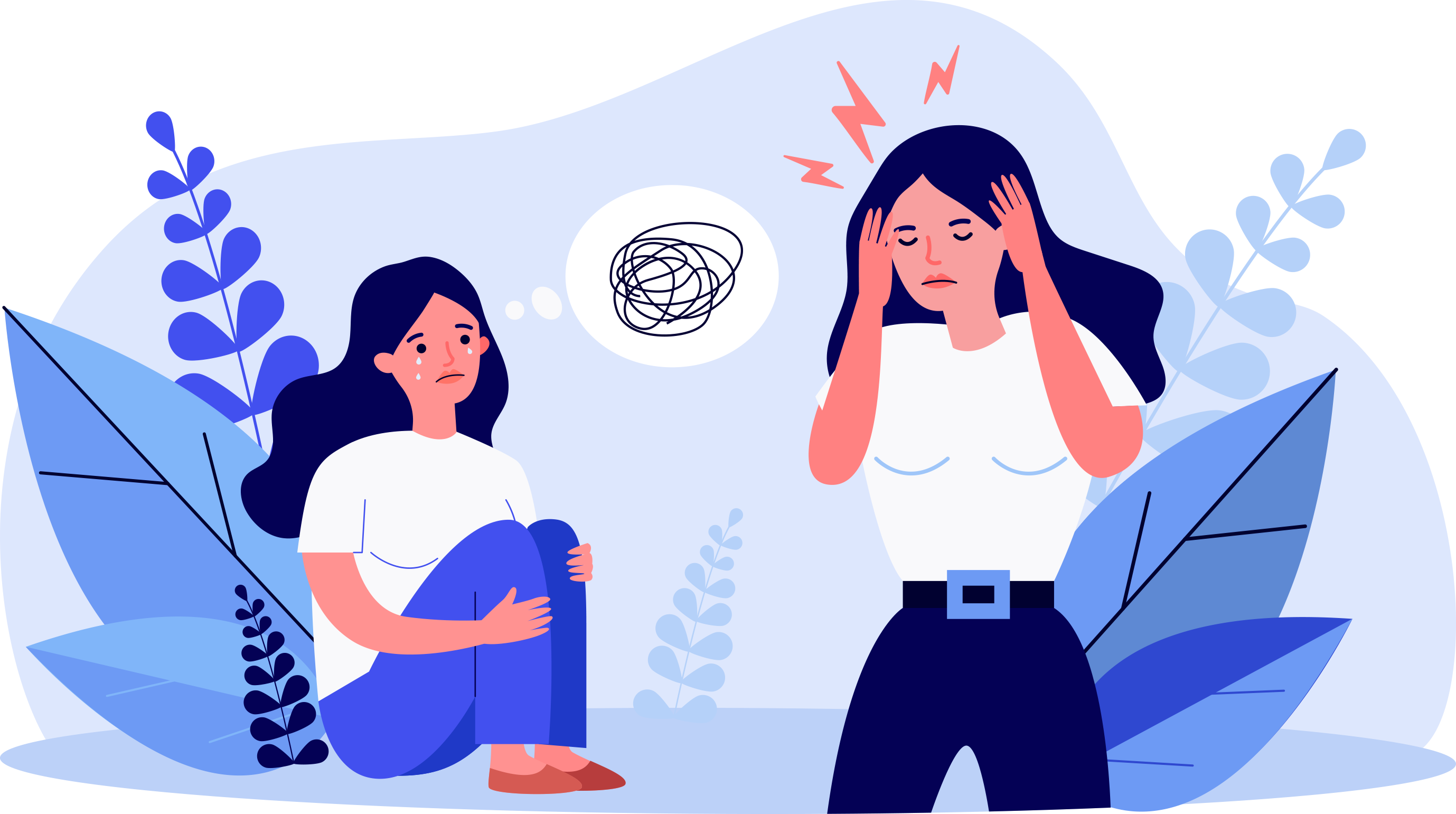 Two women that look stressed