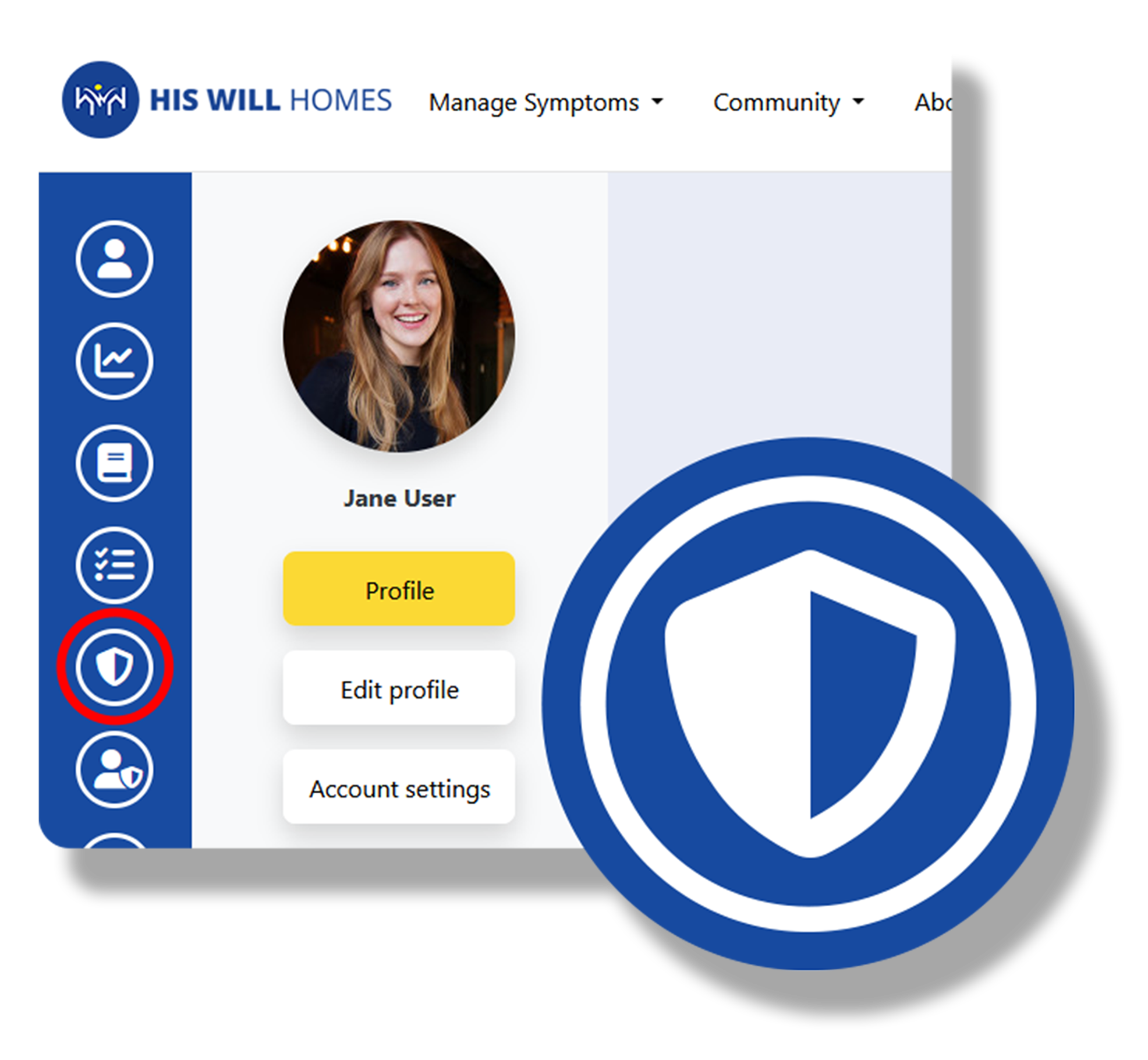 Showing what the icon looks like in the portal