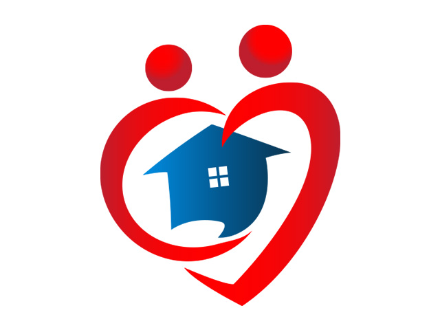 Heart around a house