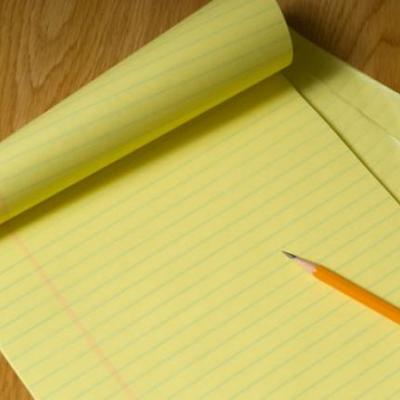 Notepad and pencil