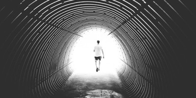 walking in a tunnel