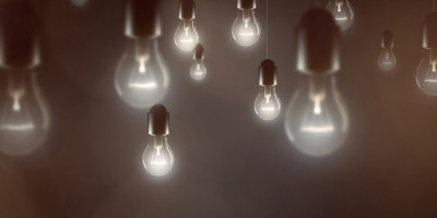 several lightbulbs on