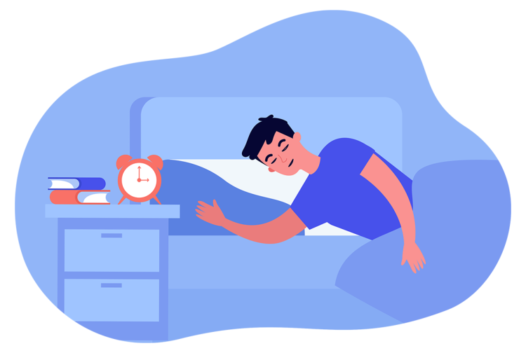 A man sleeping graphic