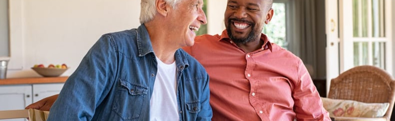 two men talking