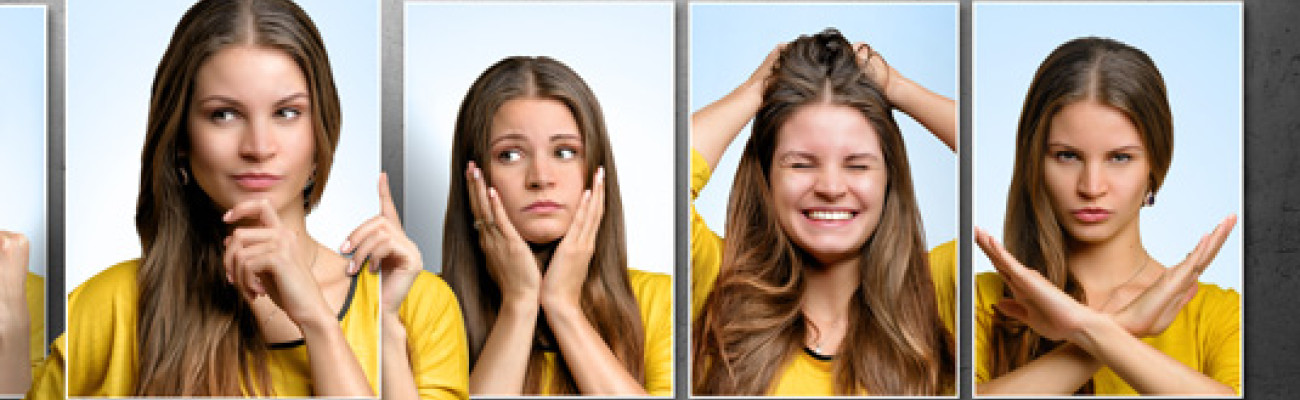 Same girl with different expressions