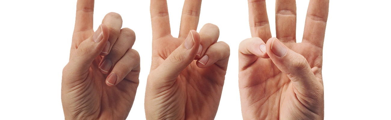 3 Hands holding up 1-2-3 Fingers