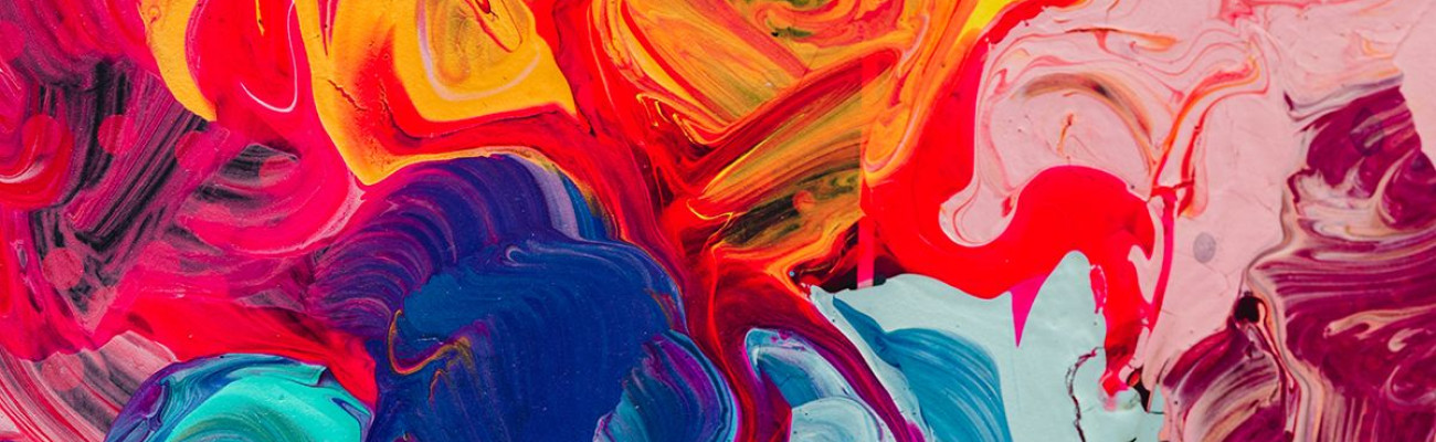 Abstract mixed paint on canvas