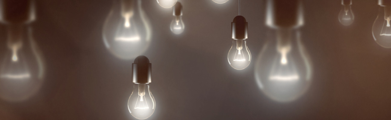 several lightbulbs on