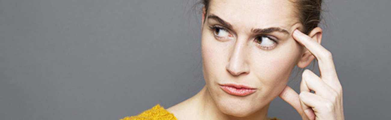 Woman looking suspicious
