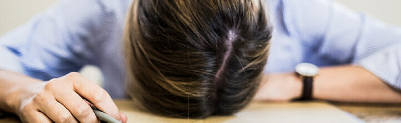 Head laying on Table